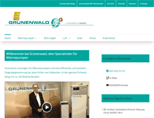 Tablet Screenshot of gruenenwald-ag.ch